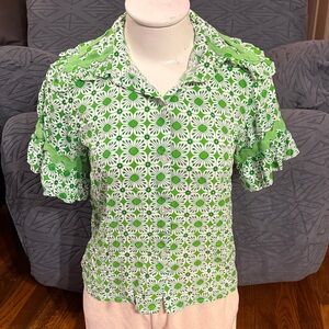 Floral Green Women's Blouse
